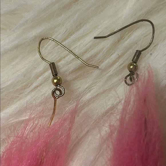 90’s vintage pink hair troll kitschy doll earrings - Picture 2 of 3